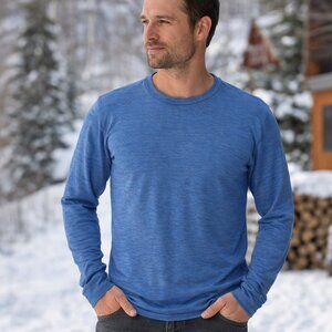 HEATKEEP Blue Lightweight Thermal-style Top Long-Sleeve Large Shirt